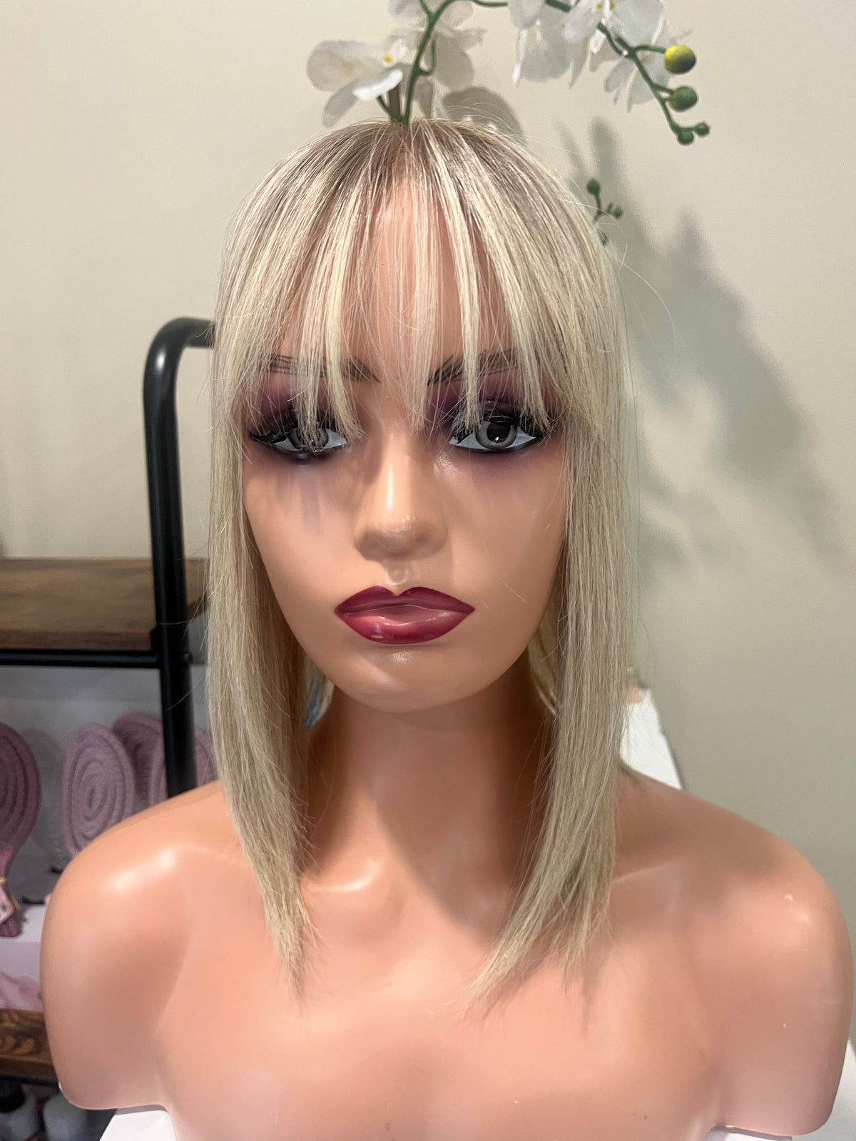 The AJ Seamless Human Hair Enhancer Rooted Ash Blonde 12 inches with fringe