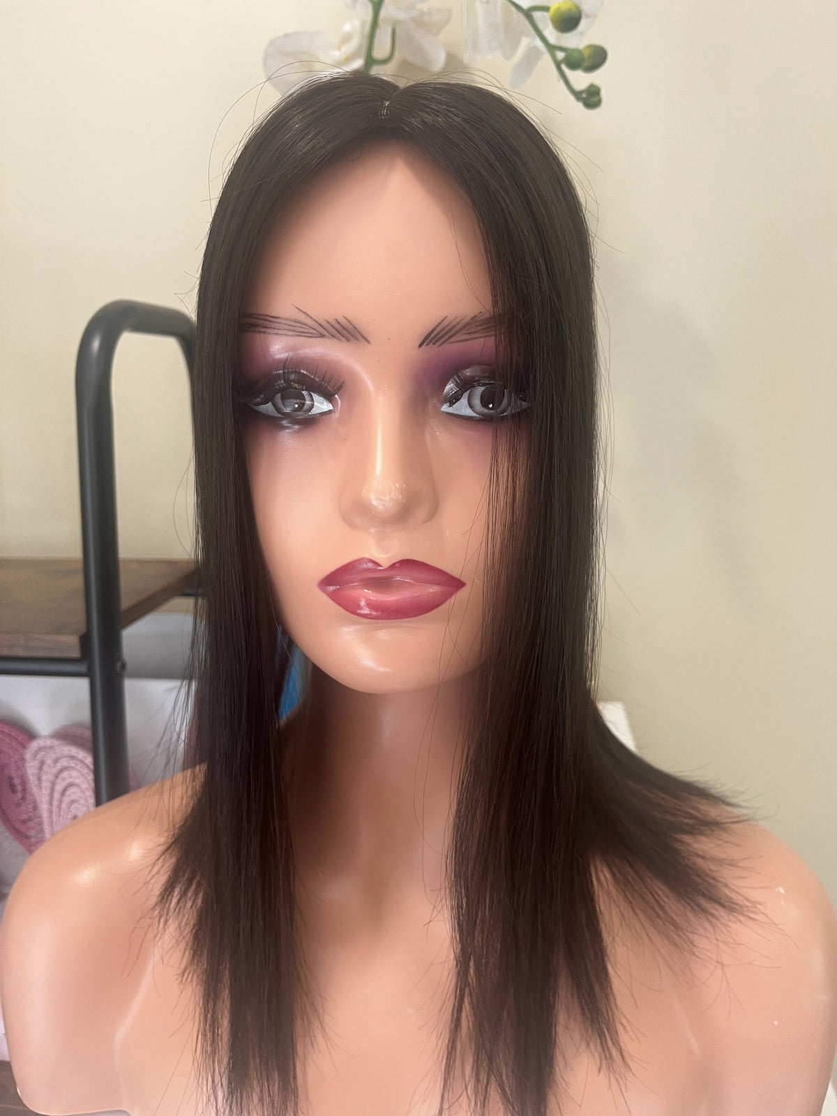 The AJ Ultra Lightweight Human Hair Enhancer 14inch in Midnight Brown