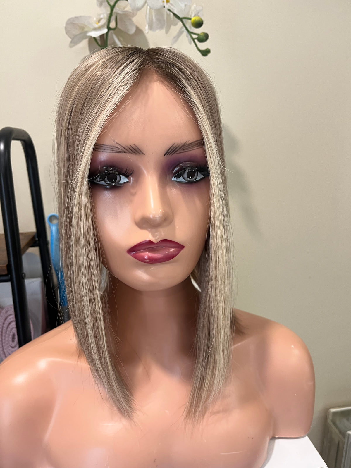 The AJ Seamless Human Hair Enhancer Expresso Rooted Blonde Lights 12 inches