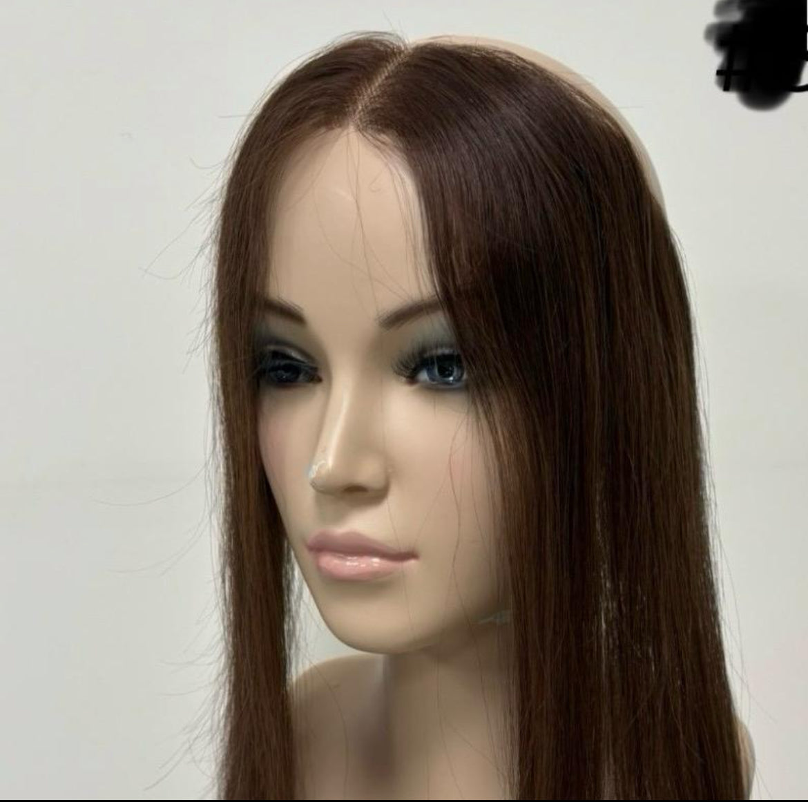 The AJ Hairline Human Hair Enhancer 12inch Spiced Brown