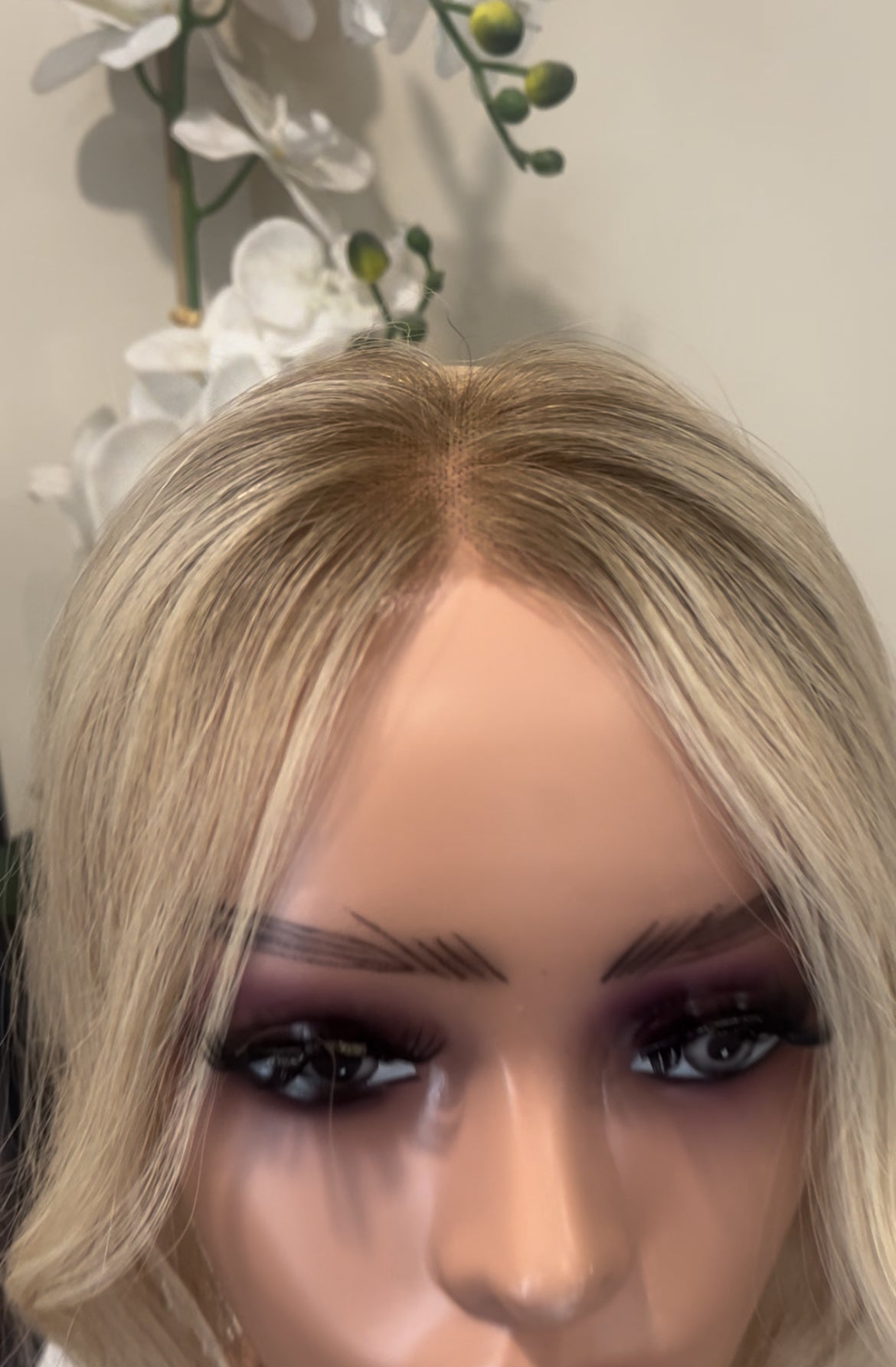 The AJ Hairline Human Hair Enhancer 12inch Dark Blonde Root Melt