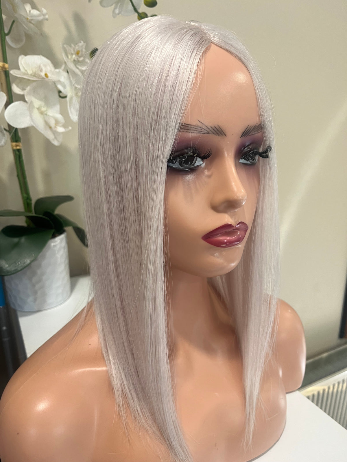 The AJ Ultra Lightweight Human Hair Enhancer 14inch Platinum Silver