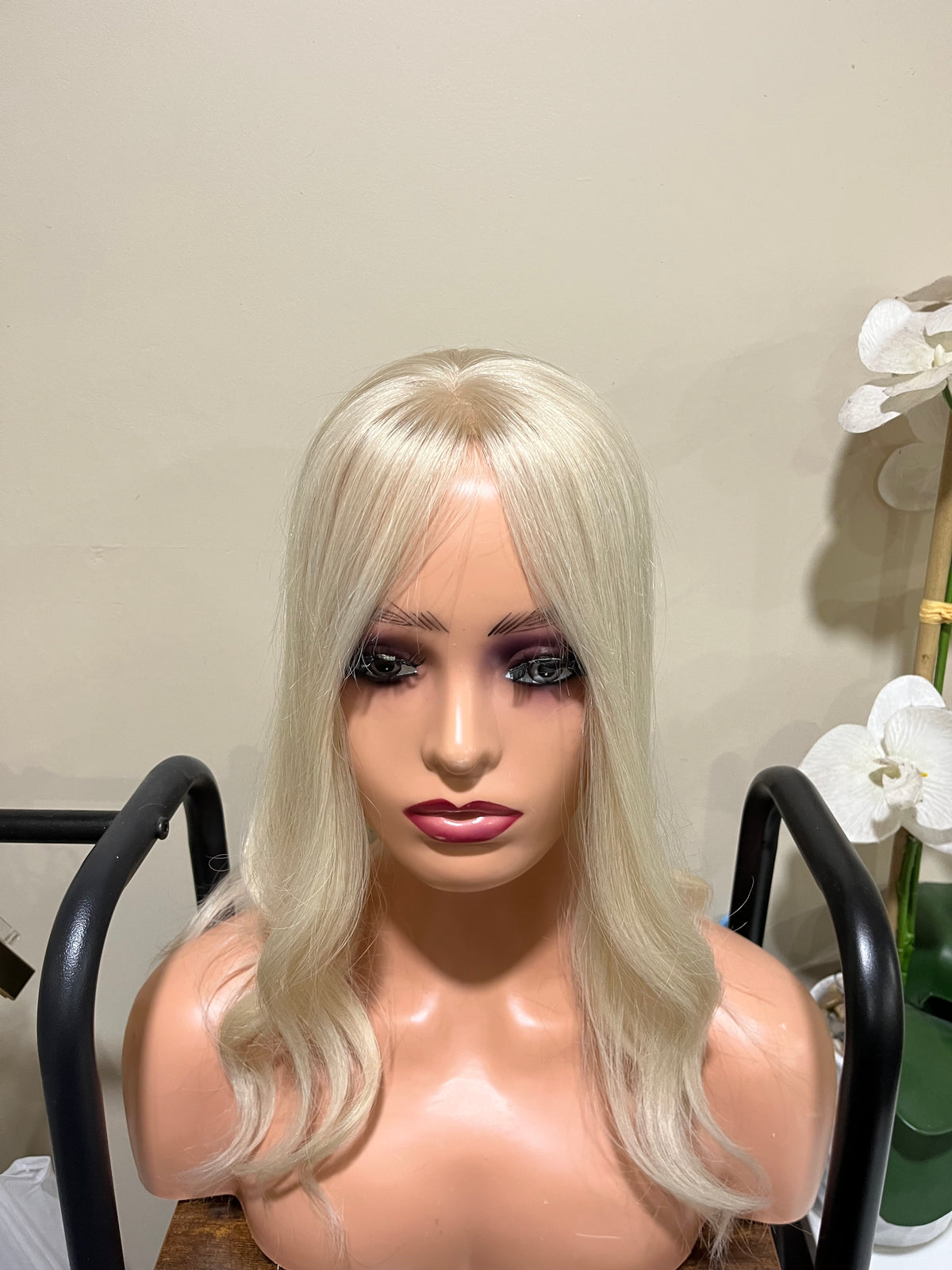 The AJ Silk Human Hair Enhancer Pearl Platinum Blonde 16 inches