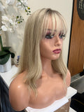 The AJ Seamless Human Hair Enhancer Rooted Ash Blonde 14 inches with fringe