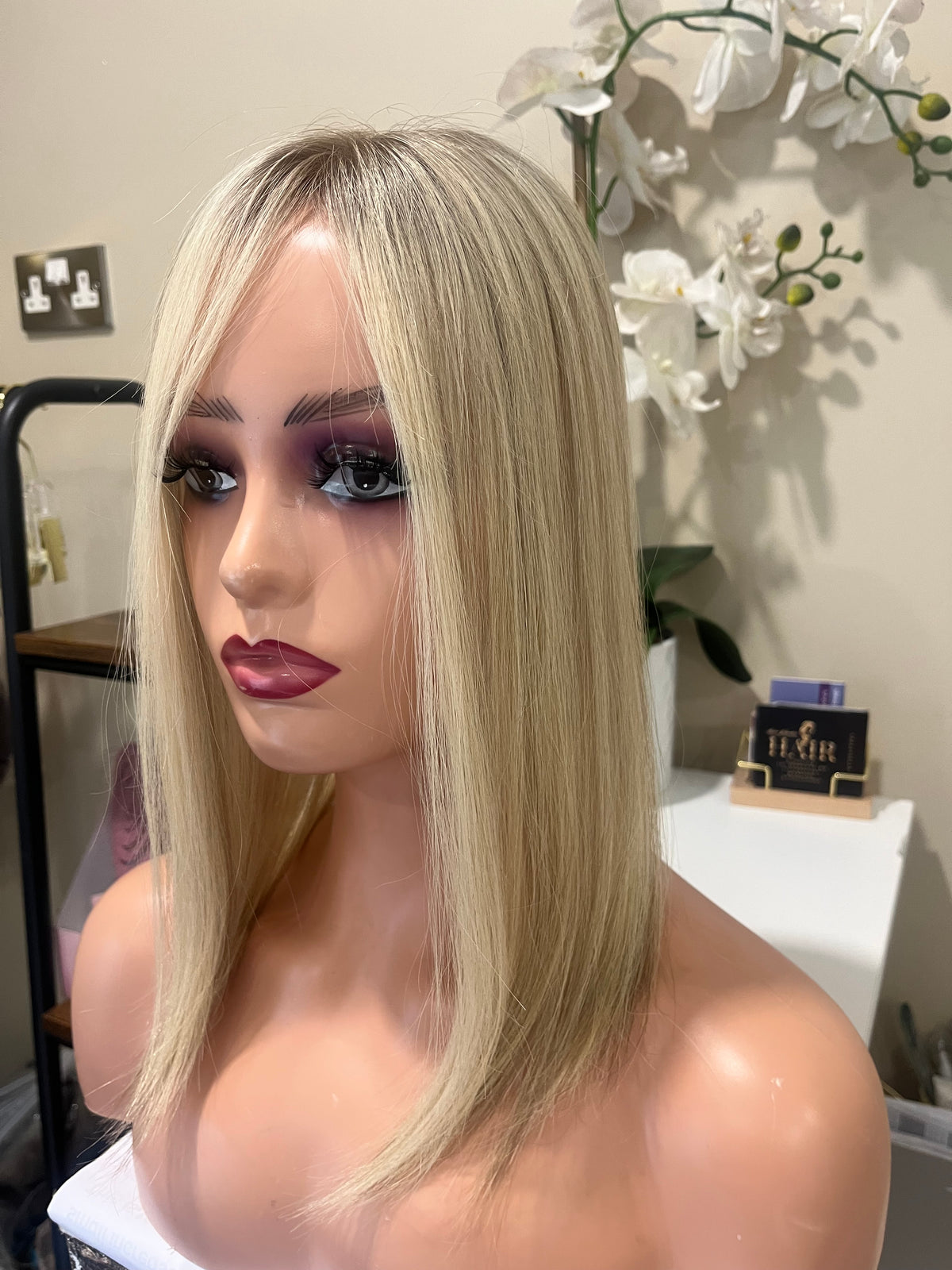 The AJ Ultra Lightweight Human Hair Enhancer 14inch Rooted Ash Blonde