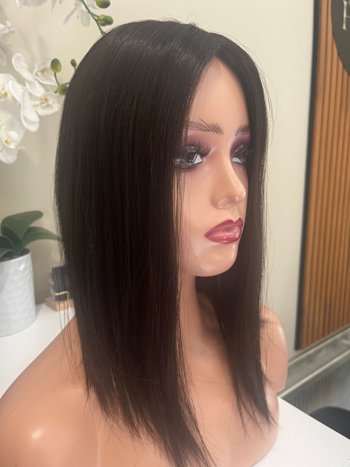 The AJ Ultra Lightweight Human Hair Enhancer 14inch in Midnight Brown