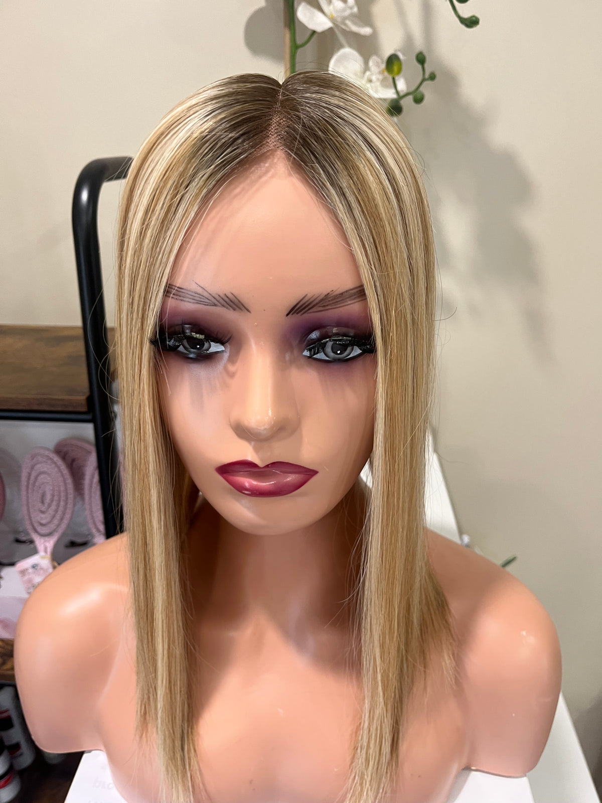 The AJ Seamless Human Hair Enhancer Rooted Honey Blonde 14 inches