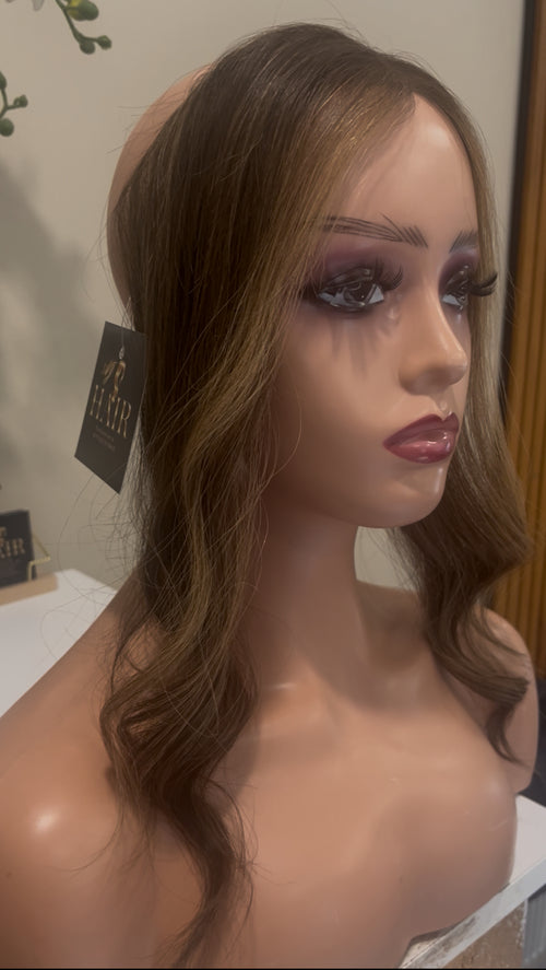 The AJ Hairline Human Hair Enhancer 12inch Money Piece Brown