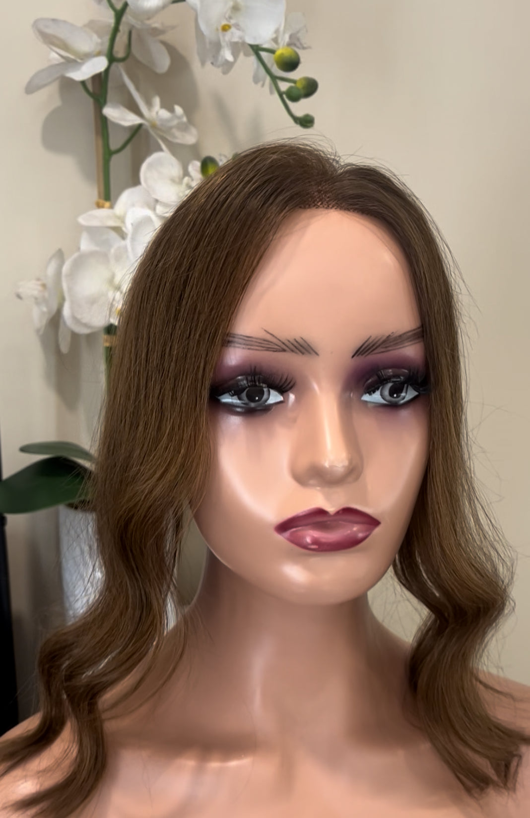 The AJ Hairline Human Hair Enhancer 12inch Signature Medium brown