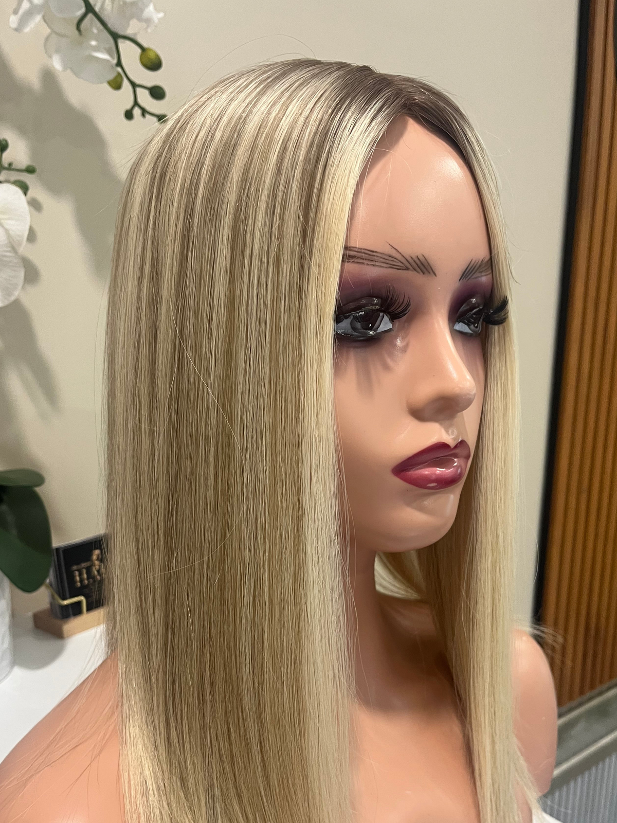 The AJ Luxe Human Hair Enhancer Rooted Ash Blonde 12 inches