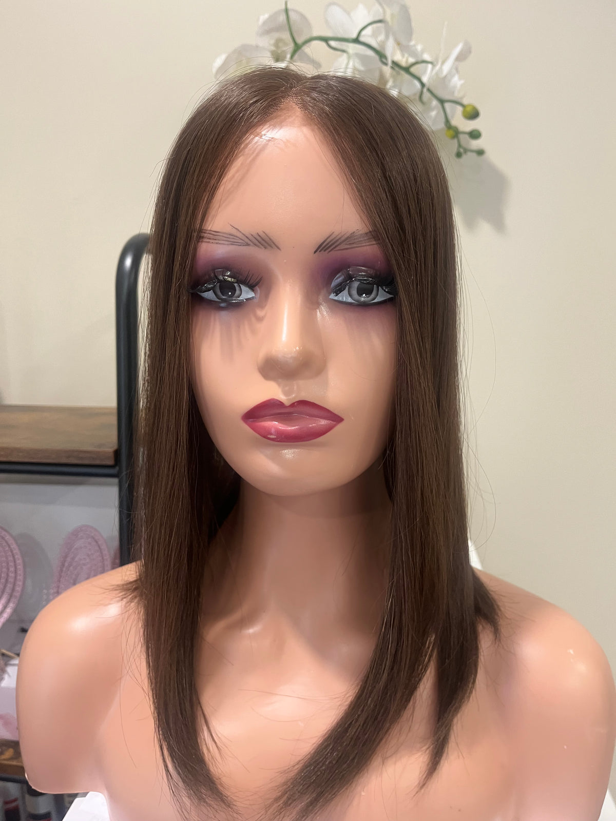 The AJ Seamless Human Hair Enhancer Spiced Brown 14 inches