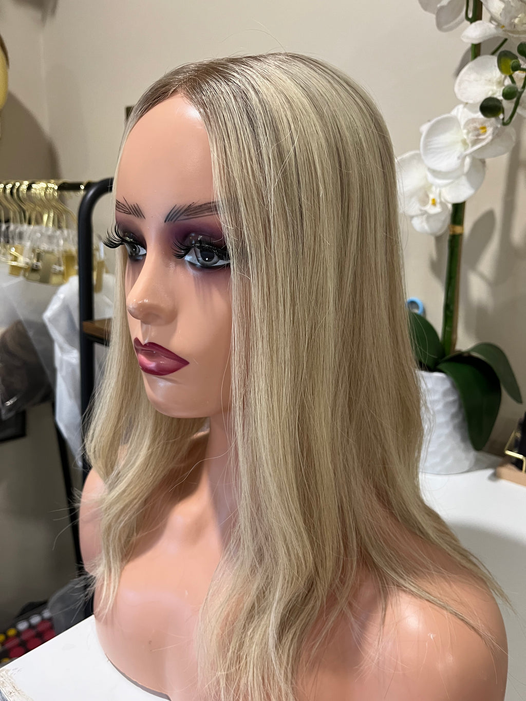The AJ Seamless Human Hair Enhancer Rooted Ash Blonde 14 inches