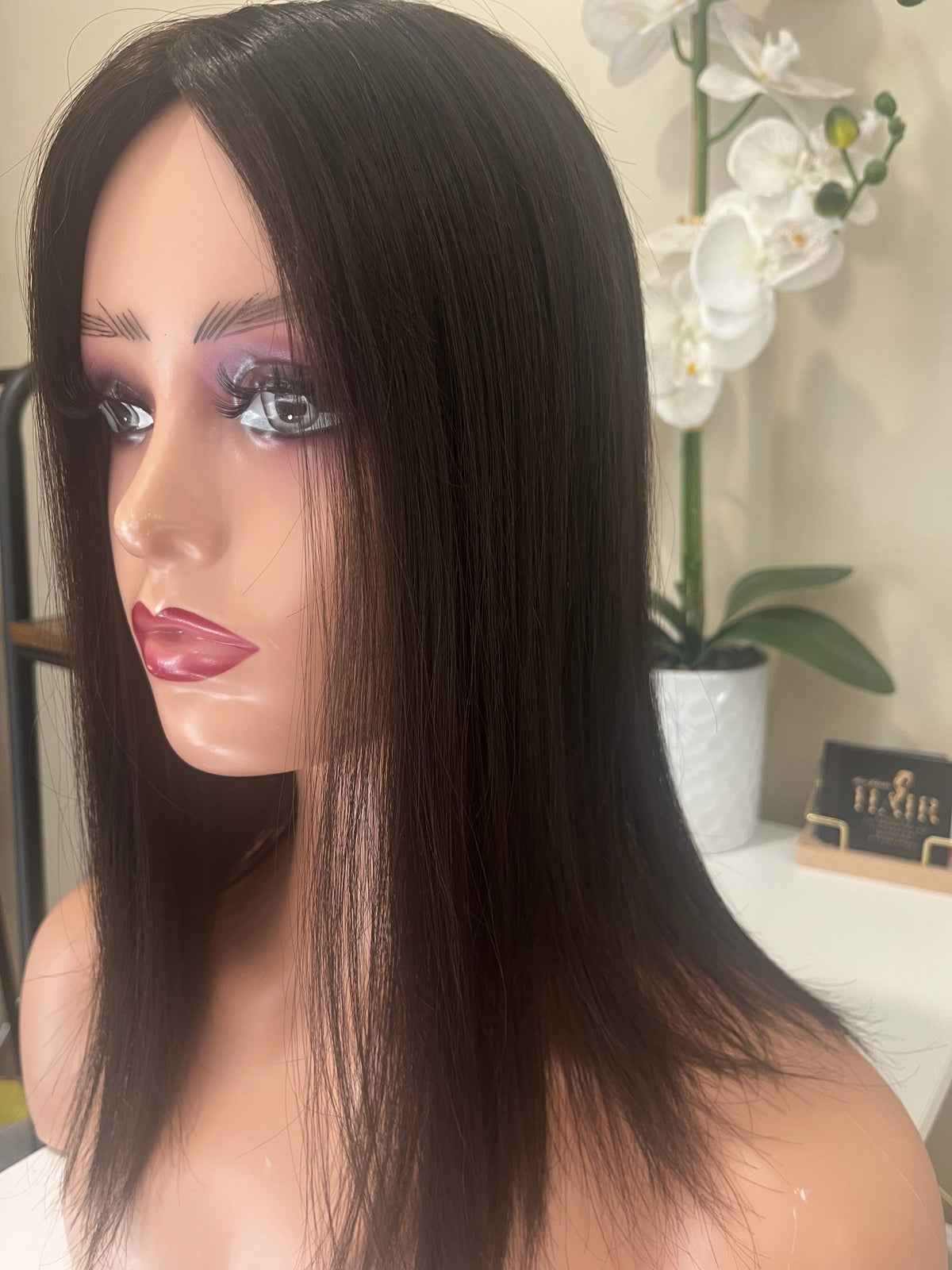 The AJ Ultra Lightweight Human Hair Enhancer 14inch in Midnight Brown