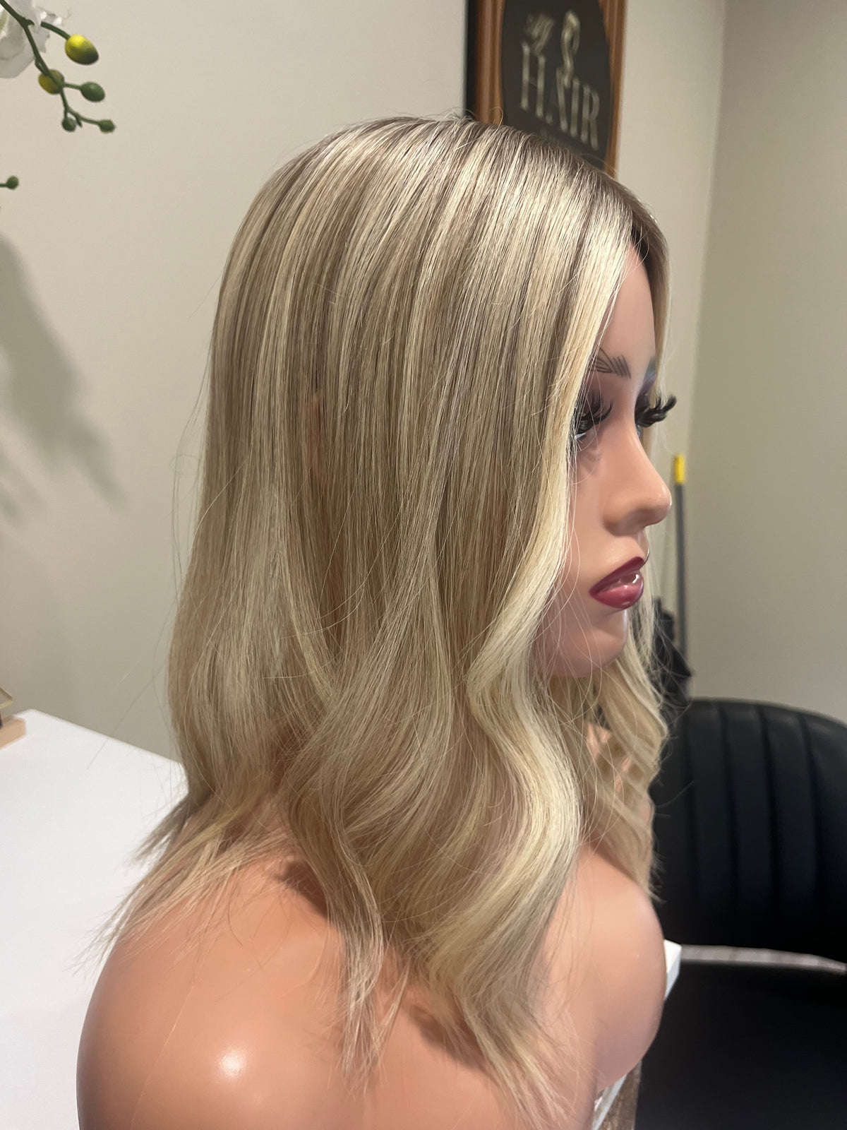 The AJ Ultra Lightweight Human Hair Enhancer 14inch Rooted Ash Blonde and Toner