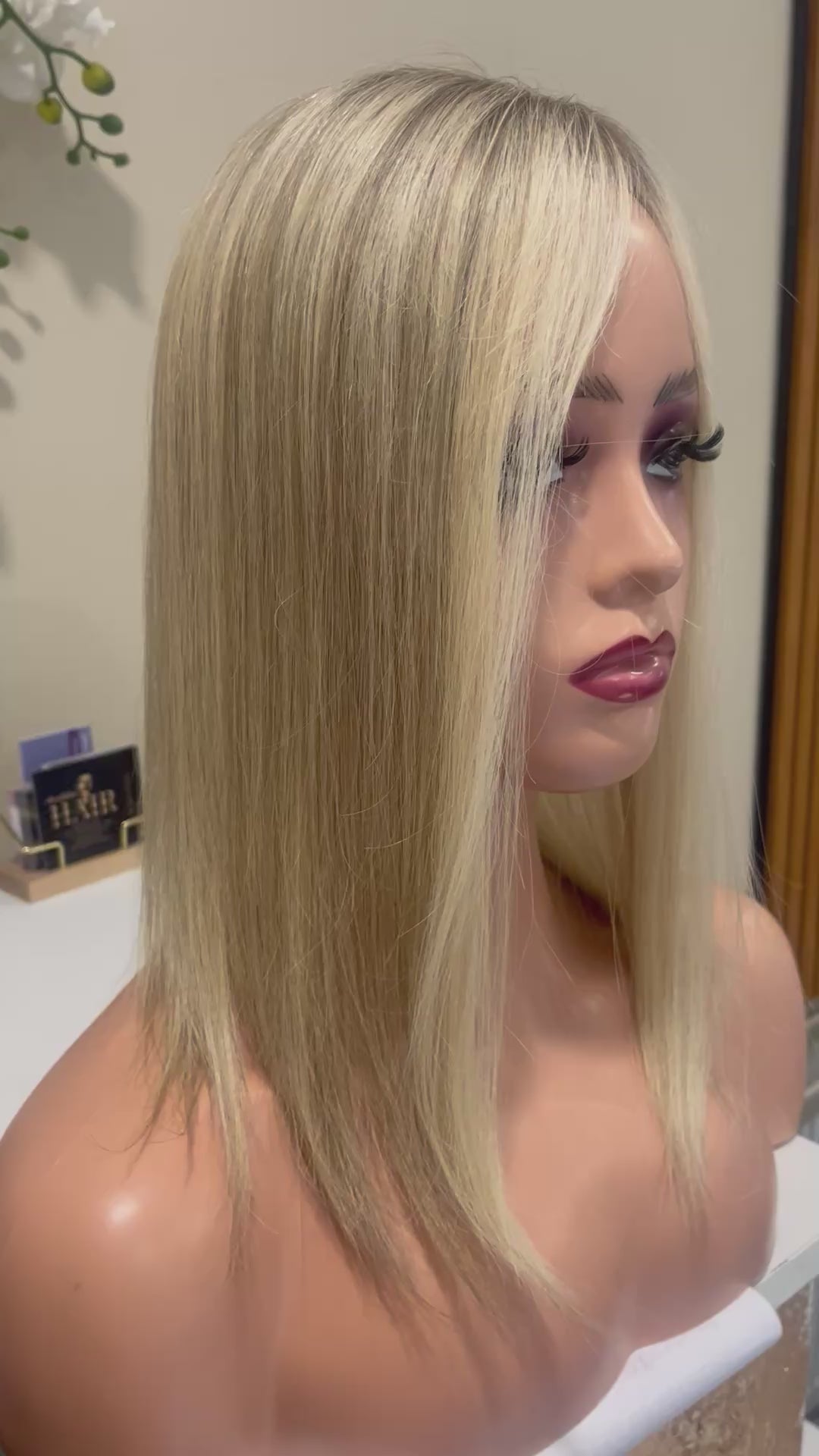 The AJ Ultra Lightweight Human Hair Enhancer 14inch Rooted Ash Blonde