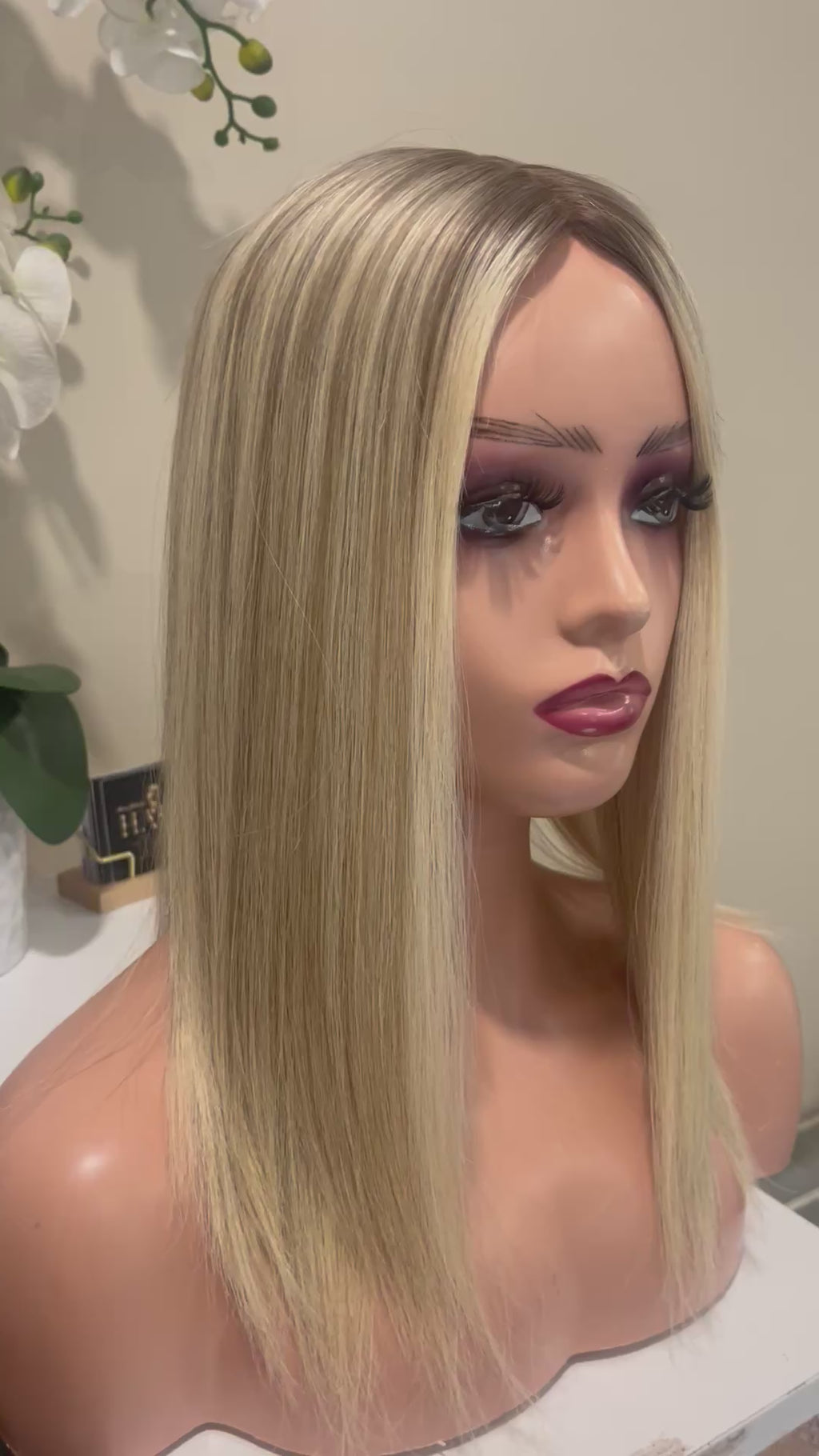 The AJ Luxe Human Hair Enhancer Rooted Ash Blonde 14 inches