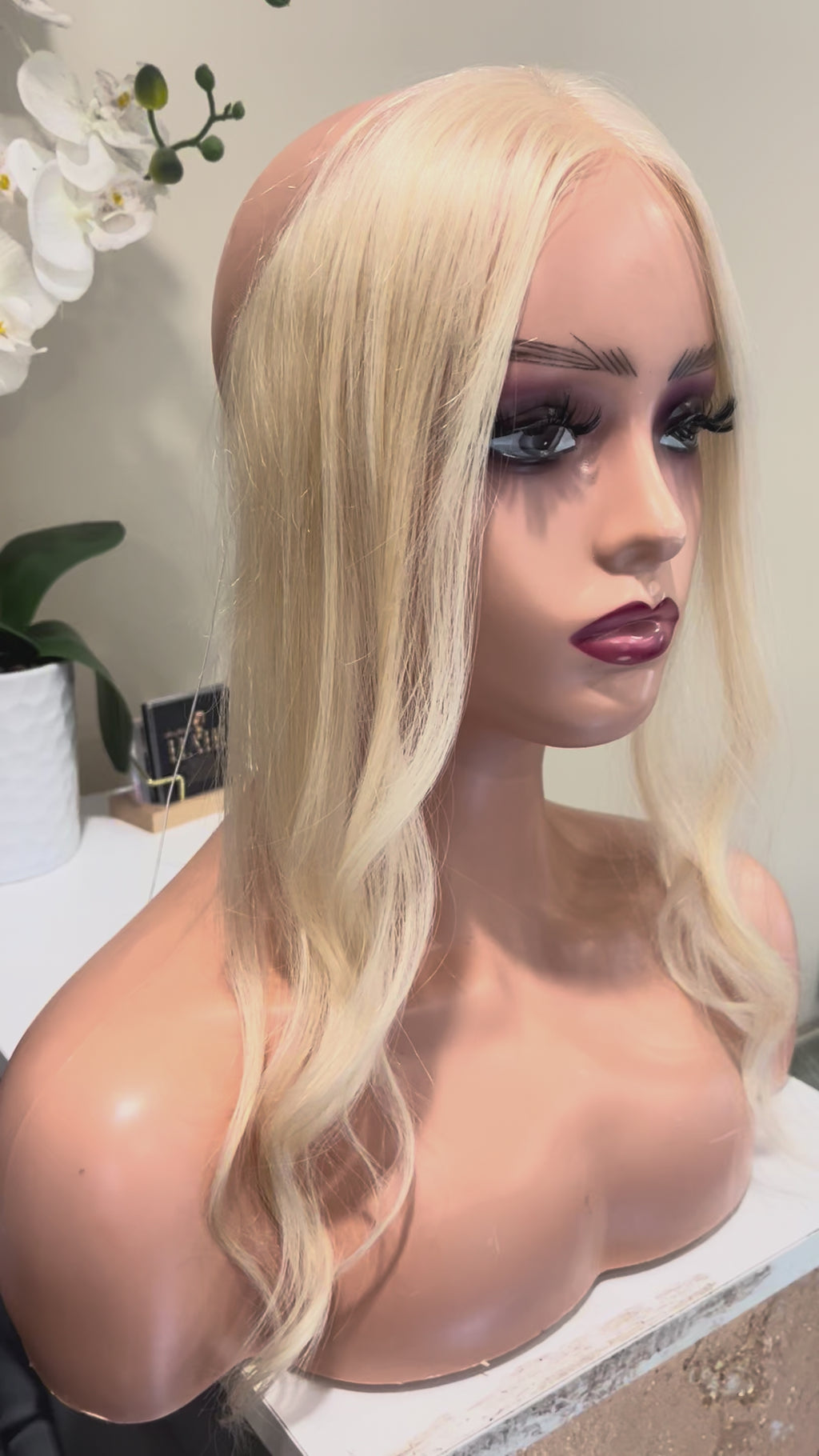 The AJ Hairline Human Hair Enhancer 14inch Platinum Blonde