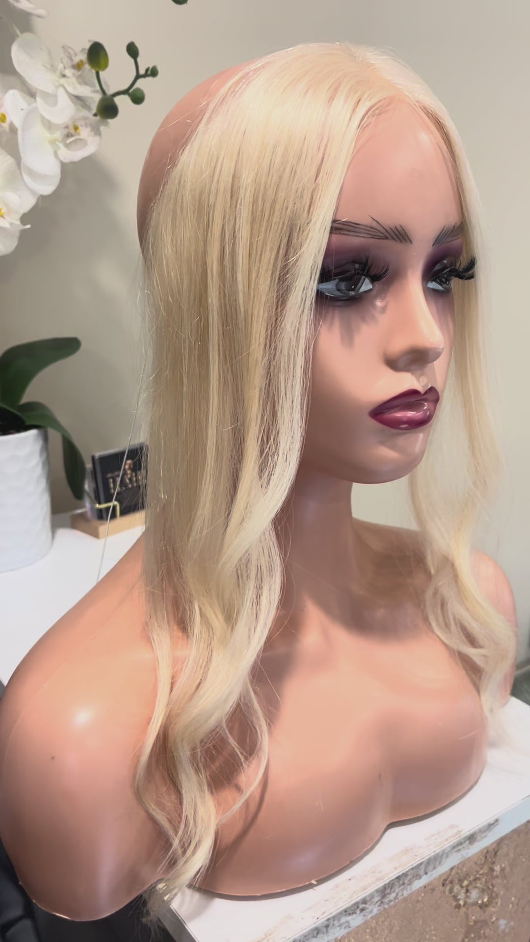 The AJ Hairline Human Hair Enhancer 12inch Platinum Blonde