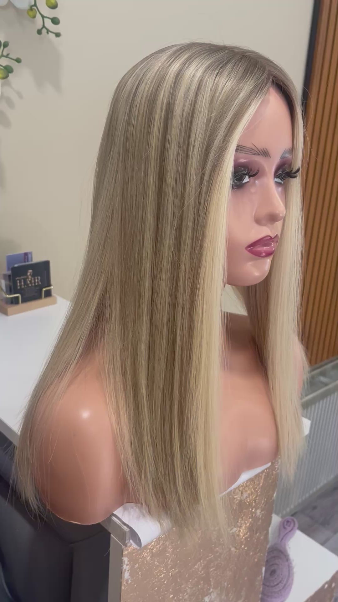 The AJ Luxe Human Hair Enhancer Rooted Ash Blonde 16 inches
