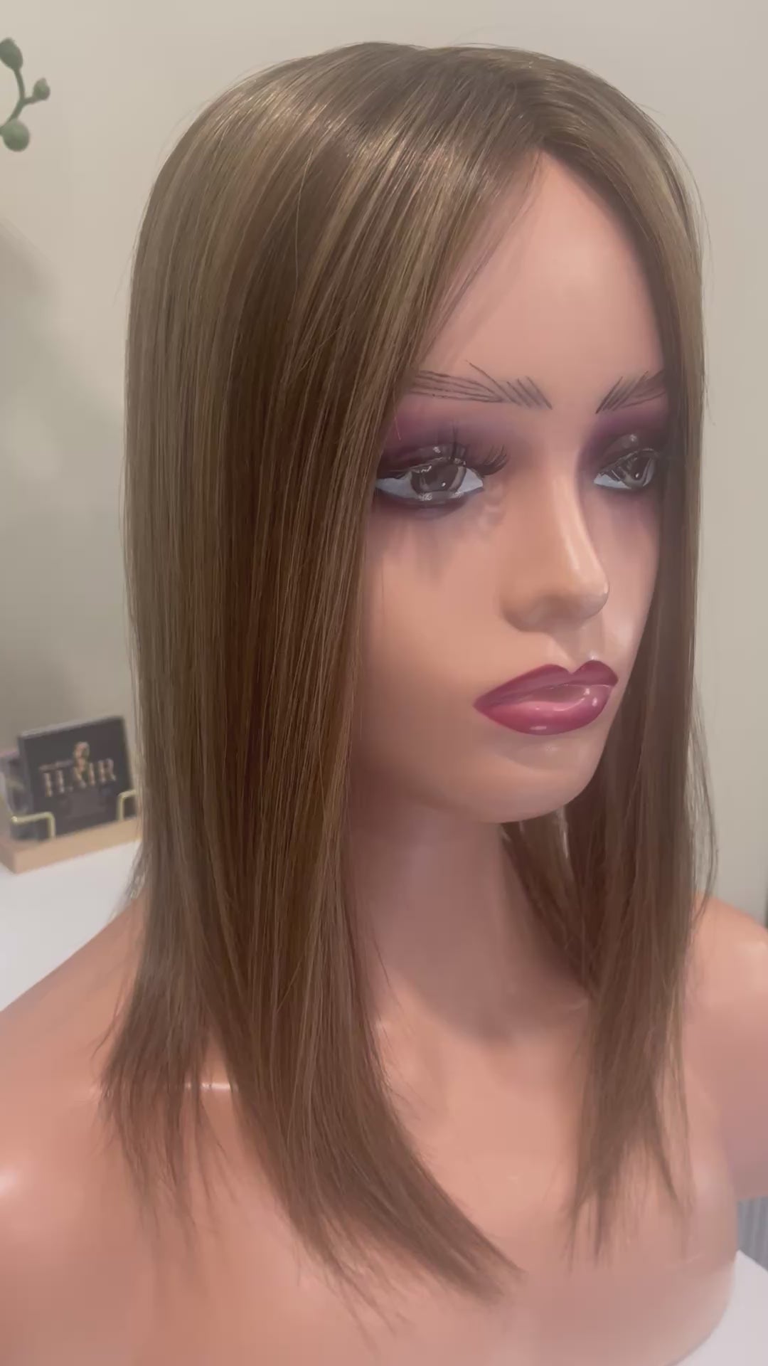 The AJ Silk Human Hair Enhancer Mocha Brown Rooted Balayage 14 inches